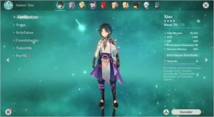 Conta genshin impact com XIAO e outros 5 estrelas + 2 Armas