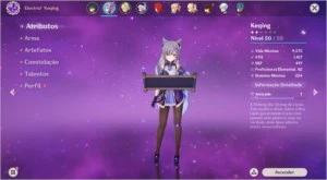 Conta genshin impact com XIAO e outros 5 estrelas + 2 Armas