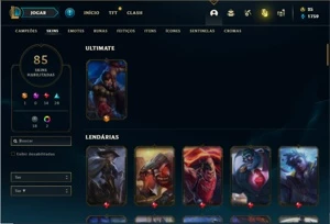 Conta Bronze 1 com 94 Champs e 85 Skins - League of Legends LOL