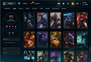 Conta Bronze 1 com 94 Champs e 85 Skins - League of Legends LOL