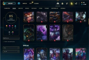 Conta Bronze 1 com 94 Champs e 85 Skins - League of Legends LOL