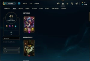 Conta prata 2 com 45 skins e 90 champs - League of Legends LOL