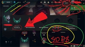 CONTA LOL / PLATINA 3 / 40K ESSENCIAS AZUIS / NV 50 - League of Legends