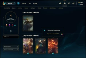 Conta prata 3 com 4 Skins e 32 Champs + 1000 RP - League of Legends LOL