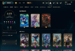 Ouro 4 com TODOS os Champs e 449 Skins +13 Prestigios - League of Legends LOL
