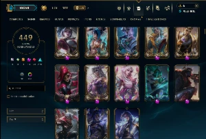 Ouro 4 com TODOS os Champs e 449 Skins +13 Prestigios - League of Legends LOL