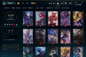 Ouro 4 com TODOS os Champs e 449 Skins +13 Prestigios - League of Legends LOL