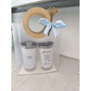 Kit 2 Copos Térmicos e Sacola Personalizados - Artesanato e Personalizados