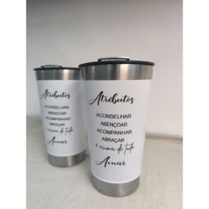 Kit 2 Copos Térmicos e Sacola Personalizados - Artesanato e Personalizados
