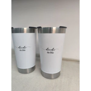 Kit 2 Copos Térmicos e Sacola Personalizados - Artesanato e Personalizados