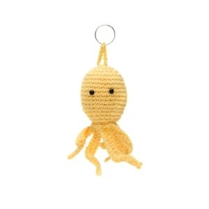 Chaveiro Polvo Amarelo em Amigurumi - Artesanato e Personalizados