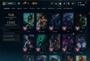 Bronze 4 com TODOS os Champs e 489 Skins ( ADC / SUP / TOP ) - League of Legends LOL