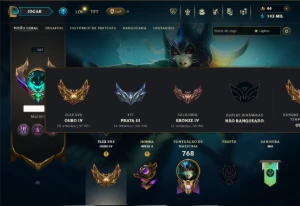 Bronze 4 com TODOS os Champs e 489 Skins ( ADC / SUP / TOP ) - League of Legends LOL