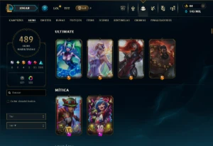 Bronze 4 com TODOS os Champs e 489 Skins ( ADC / SUP / TOP ) - League of Legends LOL