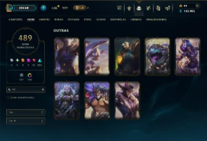 Bronze 4 com TODOS os Champs e 489 Skins ( ADC / SUP / TOP ) - League of Legends LOL