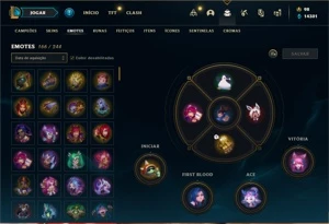 Conta Platina 4 com TODOS os champs e 141 Skins + 50 Espolio - League of Legends LOL