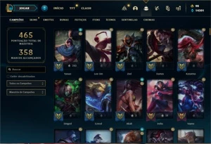 Conta Platina 4 com TODOS os champs e 141 Skins + 50 Espolio - League of Legends LOL