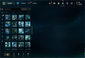 Conta Platina 4 com TODOS os champs e 141 Skins + 50 Espolio - League of Legends LOL