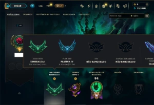 Esmeralda 1 com 95 Champs e 15 Skins - League of Legends LOL