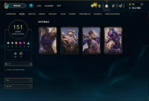Prata 2 com TODOS os Champs e 151 Skins ( SUP / ADC ) - League of Legends LOL