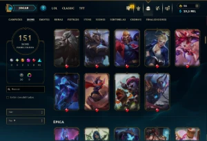 Prata 2 com TODOS os Champs e 151 Skins ( SUP / ADC ) - League of Legends LOL