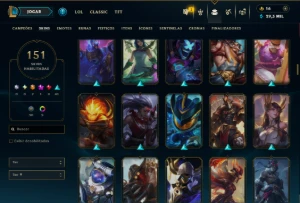 Prata 2 com TODOS os Champs e 151 Skins ( SUP / ADC ) - League of Legends LOL