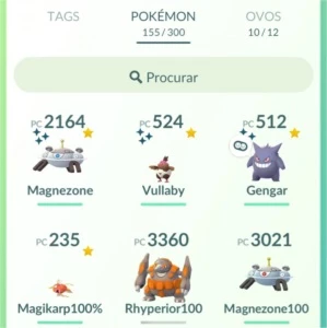 CONTA POKEMON GO LV 32 COM 12 POKEMON IV 100% + 3 POKE SHINY - Pokémon