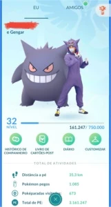 CONTA POKEMON GO LV 32 COM 12 POKEMON IV 100% + 3 POKE SHINY - Pokémon