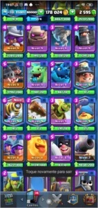 Conta Clash Royale Rei Lvl 13 quase 14 200k Gold 2k500 gemas