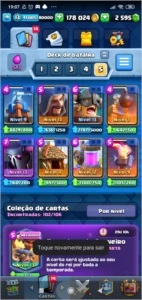 Conta Clash Royale Rei Lvl 13 quase 14 200k Gold 2k500 gemas