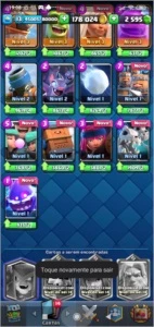 Conta Clash Royale Rei Lvl 13 quase 14 200k Gold 2k500 gemas
