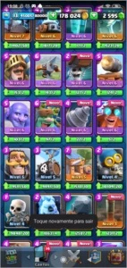 Conta Clash Royale Rei Lvl 13 quase 14 200k Gold 2k500 gemas