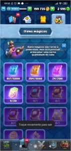 Conta Clash Royale Rei Lvl 13 quase 14 200k Gold 2k500 gemas