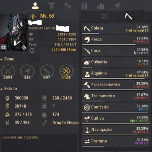 Conta Black desert Arqueiro Lvl 63 Carraca e Pegasus