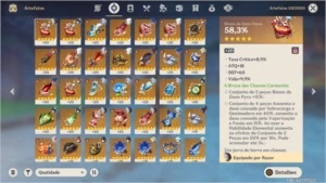 Genshin acc - AR55 Ganyu+Zhongli+Tartaglia+Diluc+Mona+Venti - Genshin Impact