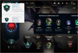 Conta platina 3 com 88 champs e 99 skins ( MAIN ADC ) - League of Legends LOL