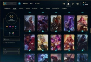 Conta platina 3 com 88 champs e 99 skins ( MAIN ADC ) - League of Legends LOL