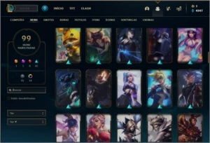 Conta platina 3 com 88 champs e 99 skins ( MAIN ADC ) - League of Legends LOL