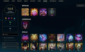 Conta lol prata 4 + 102 skins + lux elementarista - League of Legends