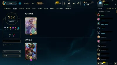 Conta LoL, Nível 582, Esmeralda 4, 233 skins, Todos os camps - League of Legends