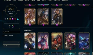 Conta de LoL Ultimo elo Platina I (355 skins) - League of Legends