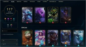 CONTA+R$700 SKIN+VALORANT C/ SKINS DRAGÃO E ONI - League of Legends LOL