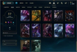 Conta ouro 3 com 37 skins e 73 champs - League of Legends LOL