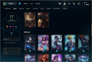 Conta ouro 3 com 37 skins e 73 champs - League of Legends LOL