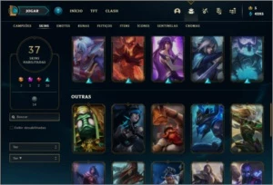 Conta ouro 3 com 37 skins e 73 champs - League of Legends LOL