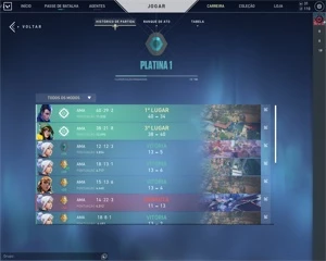CONTA VALORANT COM SKINS PARA ARMAS PRINCIPAIS E FACA