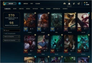 Conta diamante 4 com 50 skins e 80 champs - League of Legends LOL