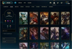 Conta diamante 4 com 50 skins e 80 champs - League of Legends LOL