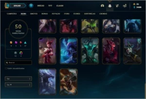 Conta diamante 4 com 50 skins e 80 champs - League of Legends LOL