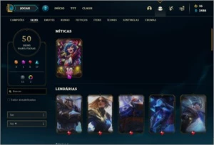 Conta diamante 4 com 50 skins e 80 champs - League of Legends LOL
